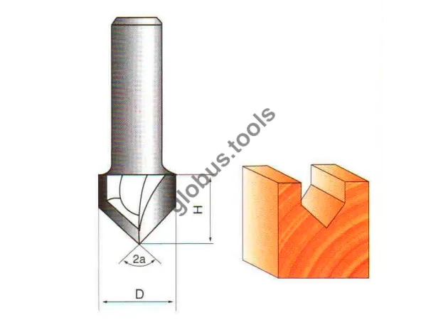 Фото 1 - Фреза пазовая V-образная, серия 1004