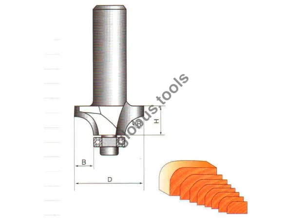Фото 1 - Фреза кромкова калювальна (зовнішній радіус) Глобус серія 1017