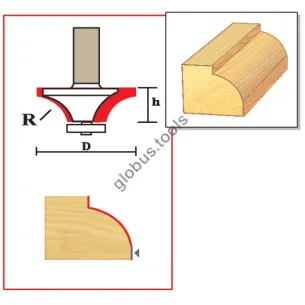 Фреза кромкова калювальна (зовнішній радіус) Глобус серія 1017
