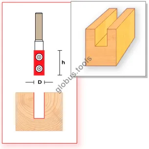 Фреза пазова пряма зі змінними ножами Глобус серія 107