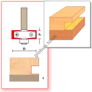 Фреза кромкова фальцева (четвертна) зі змінними ножами Глобус серія 123