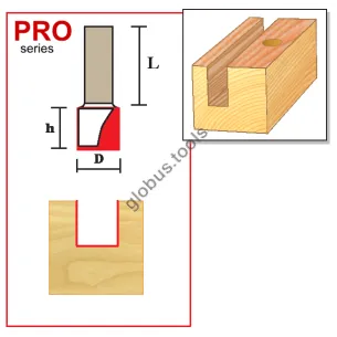 Фреза пазова пряма з торцевим ножем (для засвердлювання) Глобус 1007 PRO