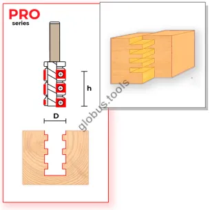Фреза пазова пряма з торцевим ножем (для засвердлювання) зі змінними ножами Глобус 107 PRO