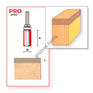 Фреза кромкова пряма з верхнім підшипником зі змінними ножами Глобус 121 PRO