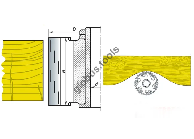 Фото 4 - Фреза шейперна шарошка (шейпер) ГЛОБУС D80 d32 L60 зі змінними ножами